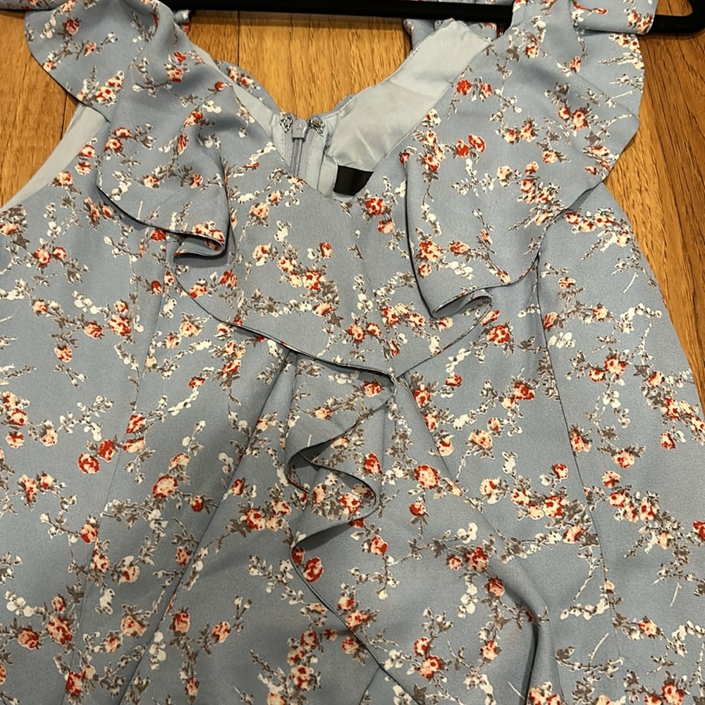 Lulu's Light Blue Floral Ruffle Mini Dress - Picture 5 of 10